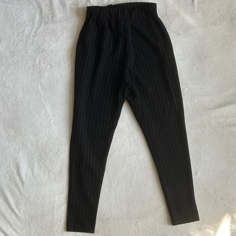 Black Pinstripe Pants - Picture 2 of 4